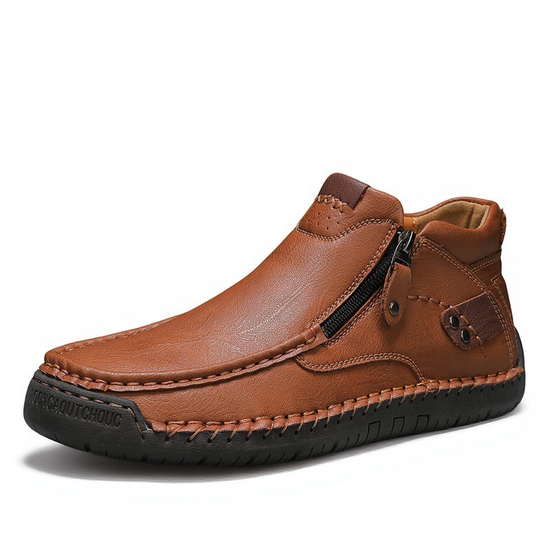 mens handmade genuine leather orthopedic walking boots