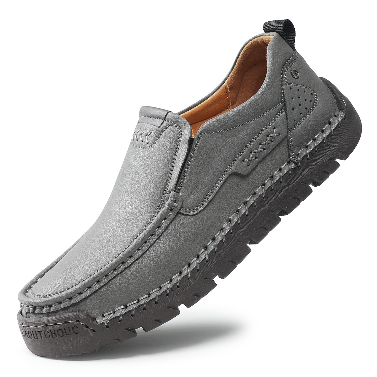 Mens Handcrafted Cowhide Orthopedic Loafers