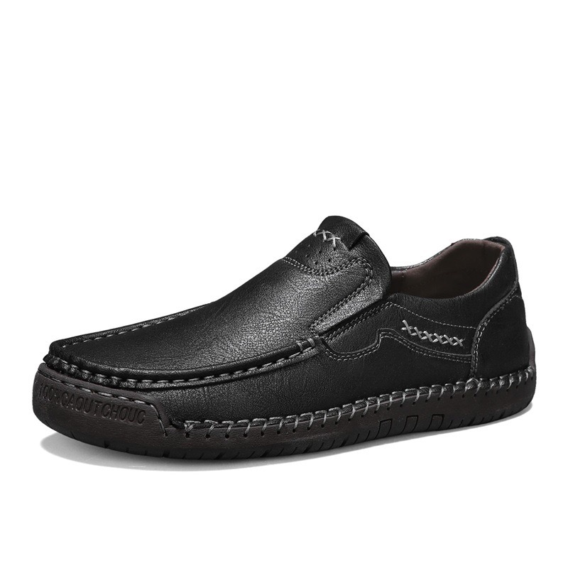 mens handmade cowhide No-glue orthopedic loafers