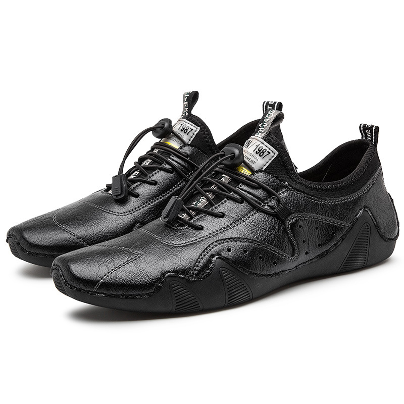 GARB Men's Handmade Orthopedic Breathable Lace-up Leather Shoes
