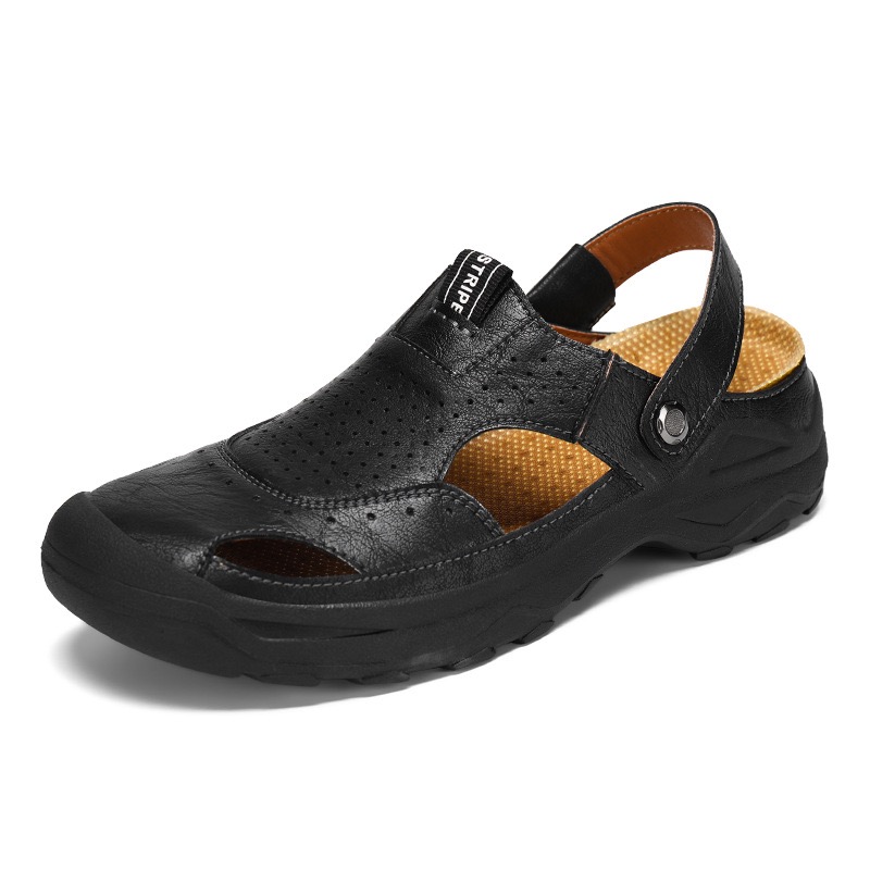 Mens Handcrafted Genuine Leather Orthopedic 2 in 1 Sandals
