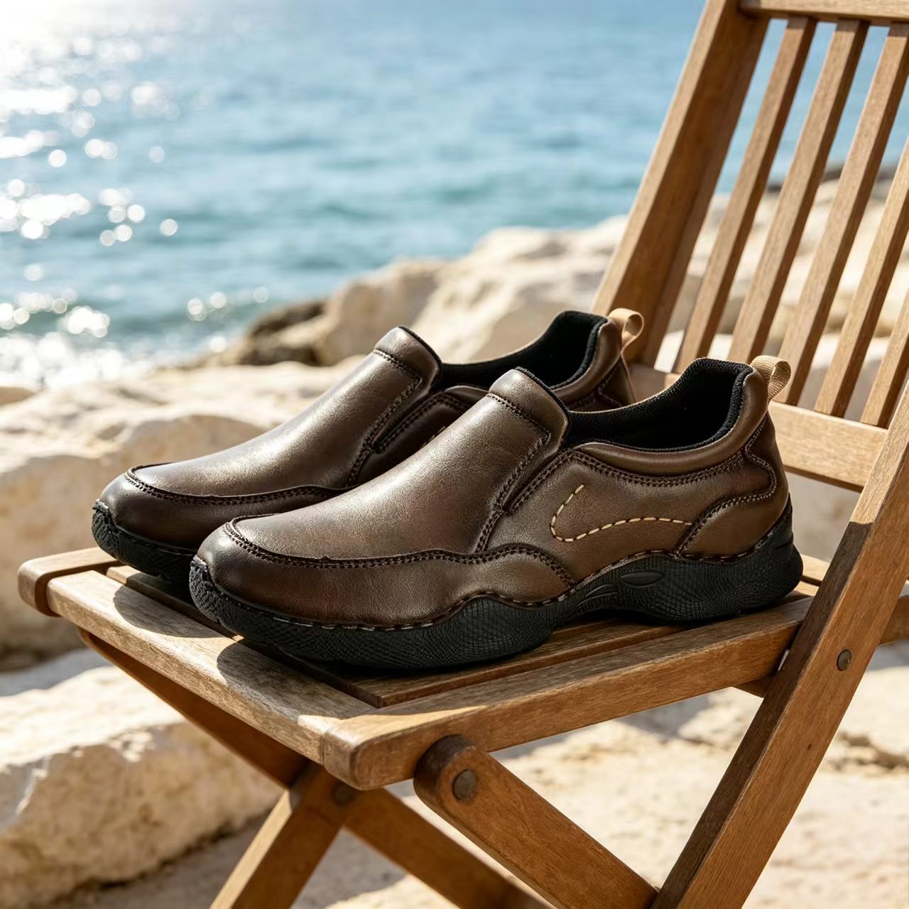 ⏰Last Day! 45% OFF  🔥GARB®Men's Mid Top Cowhide Slip On Outdoor Boots