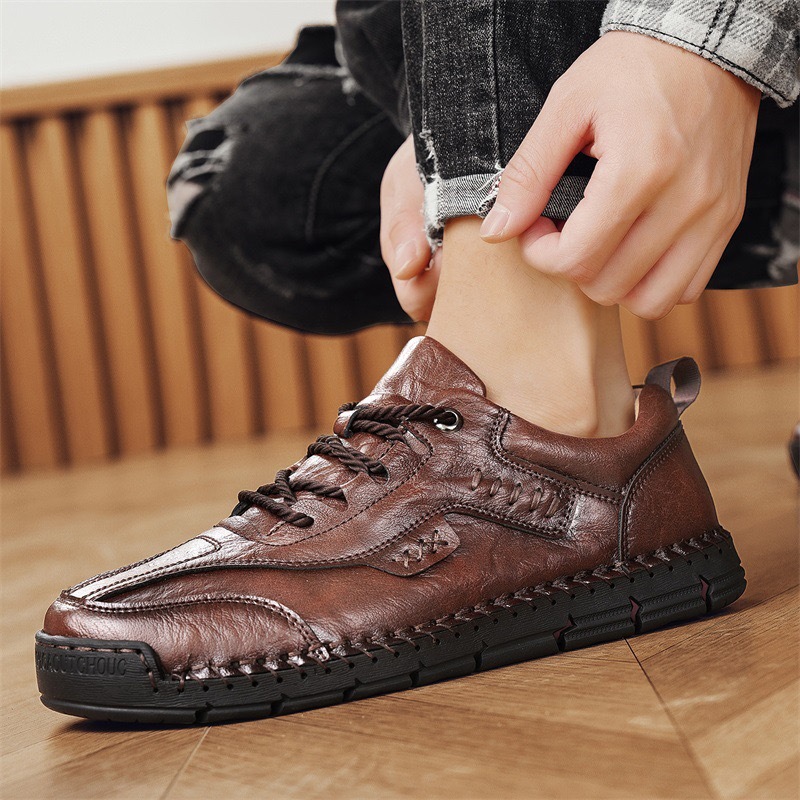 ⏰Last Day! 45% OFF  🔥GARB®Men's Genuine Leather Outdoor Slip-On Loafers with Arch Support & Wide Toe Box