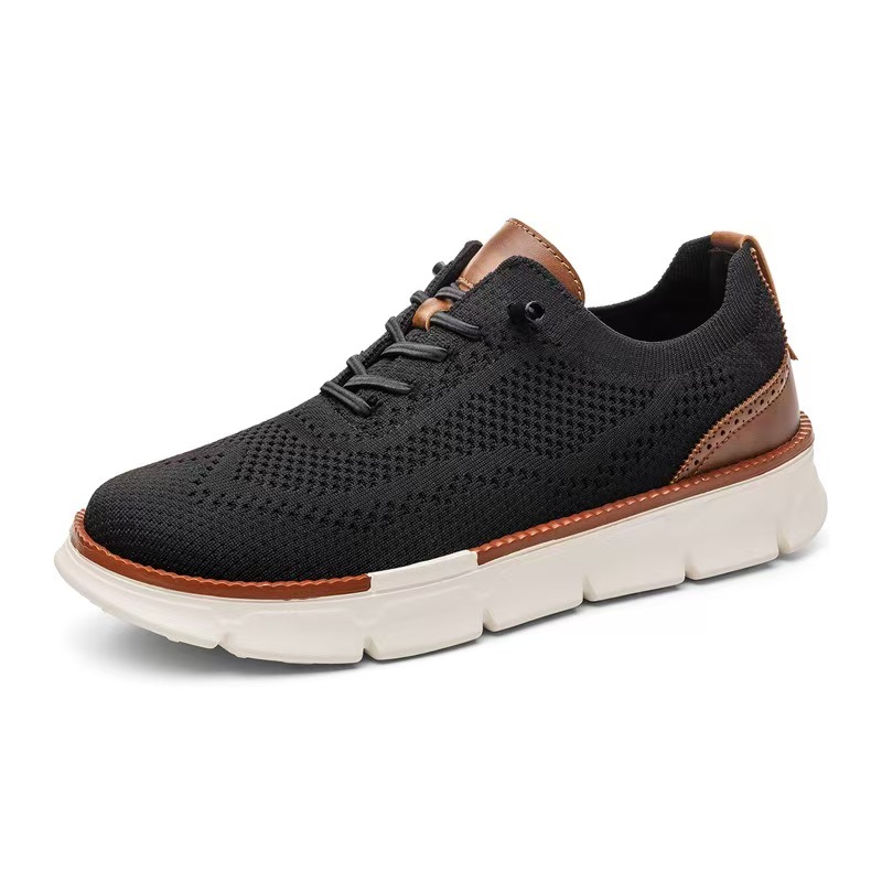 ⏰Last Day! 45% OFF  🔥GARB®Men's Breathable Knit Casual Dress Shoes Quick Lace-Up Lightweight Walking Shoes