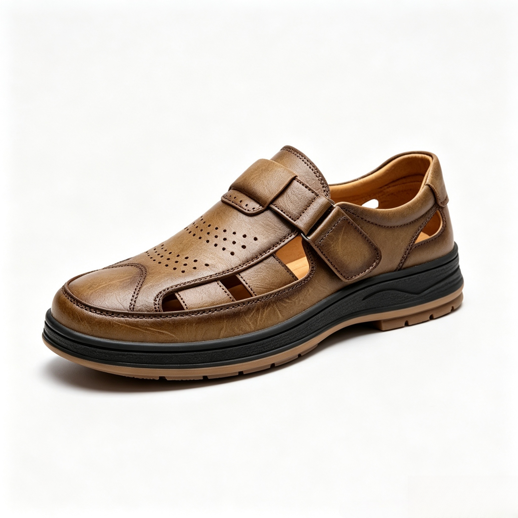 ⏰Last Day! 45% OFF  🔥GARB®Men's Handmade Genuine Leather Breathable Orthopedic Slip-on Sandals
