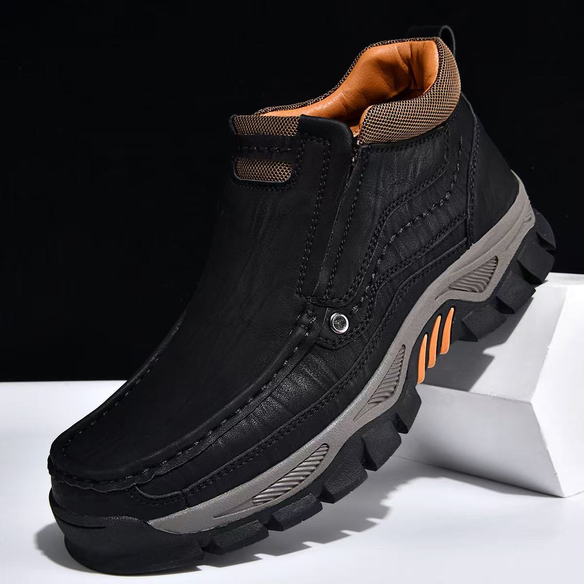 GARB Mens Handmade Genuine Leather Watreproof Orthopedic Boots