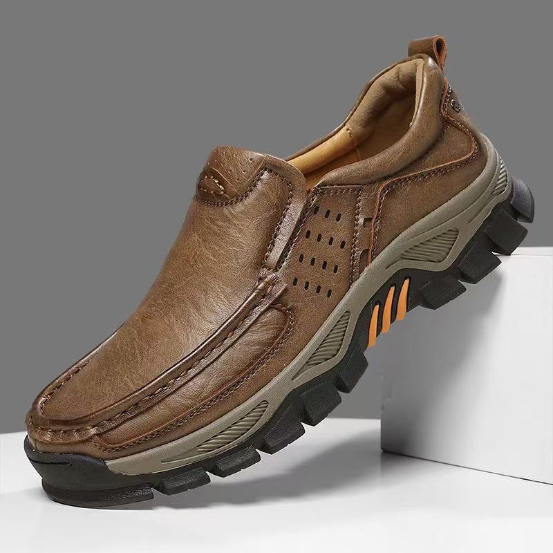 mens handmade genuine leather orthopedic walking shoes