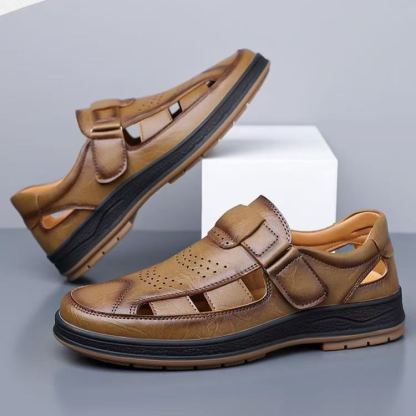⏰Last Day! 45% OFF  🔥GARB®Men's Handmade Genuine Leather Breathable Orthopedic Slip-on Sandals