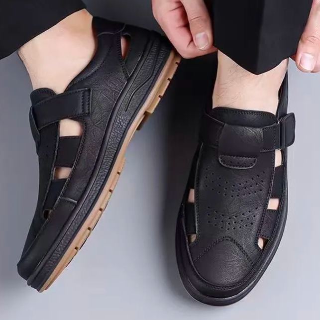 ⏰Last Day! 45% OFF  🔥GARB®Men's Handmade Genuine Leather Breathable Orthopedic Slip-on Sandals
