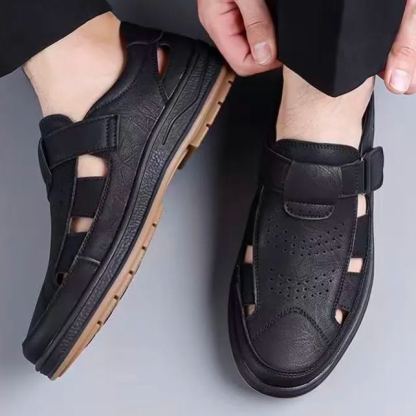 ⏰Last Day! 45% OFF  🔥GARB®Men's Handmade Genuine Leather Breathable Orthopedic Slip-on Sandals