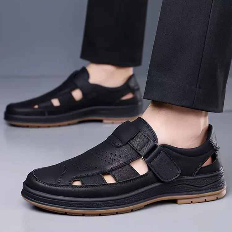 ⏰Last Day! 45% OFF  🔥GARB®Men's Handmade Genuine Leather Breathable Orthopedic Slip-on Sandals