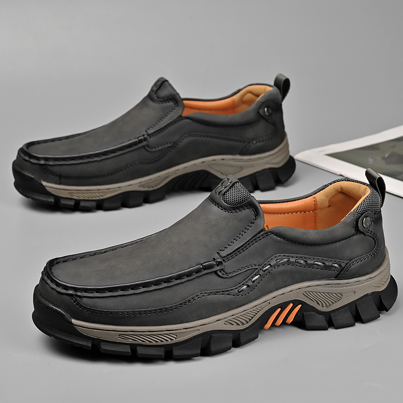 Men's Handcrafted Wide Toe Loafers | Arch Support Leather Shoes