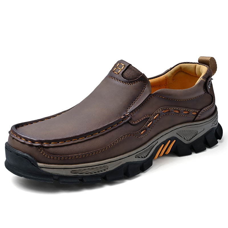 Men's Handcrafted Wide Toe Loafers | Arch Support Leather Shoes