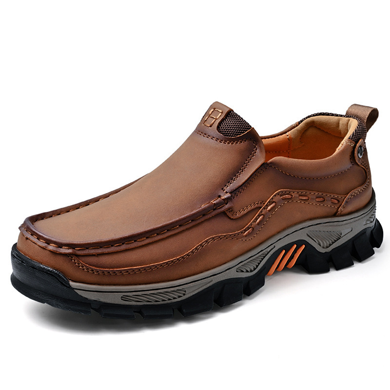 Men's Handcrafted Wide Toe Loafers | Arch Support Leather Shoes