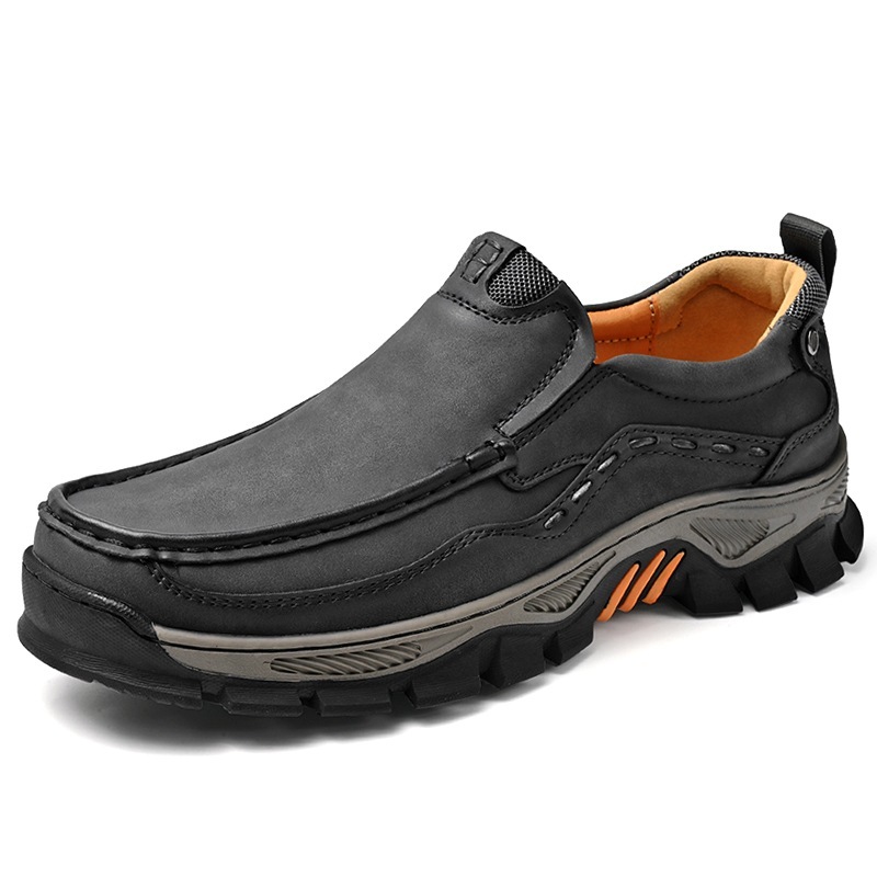 Men's Handcrafted Wide Toe Loafers | Arch Support Leather Shoes