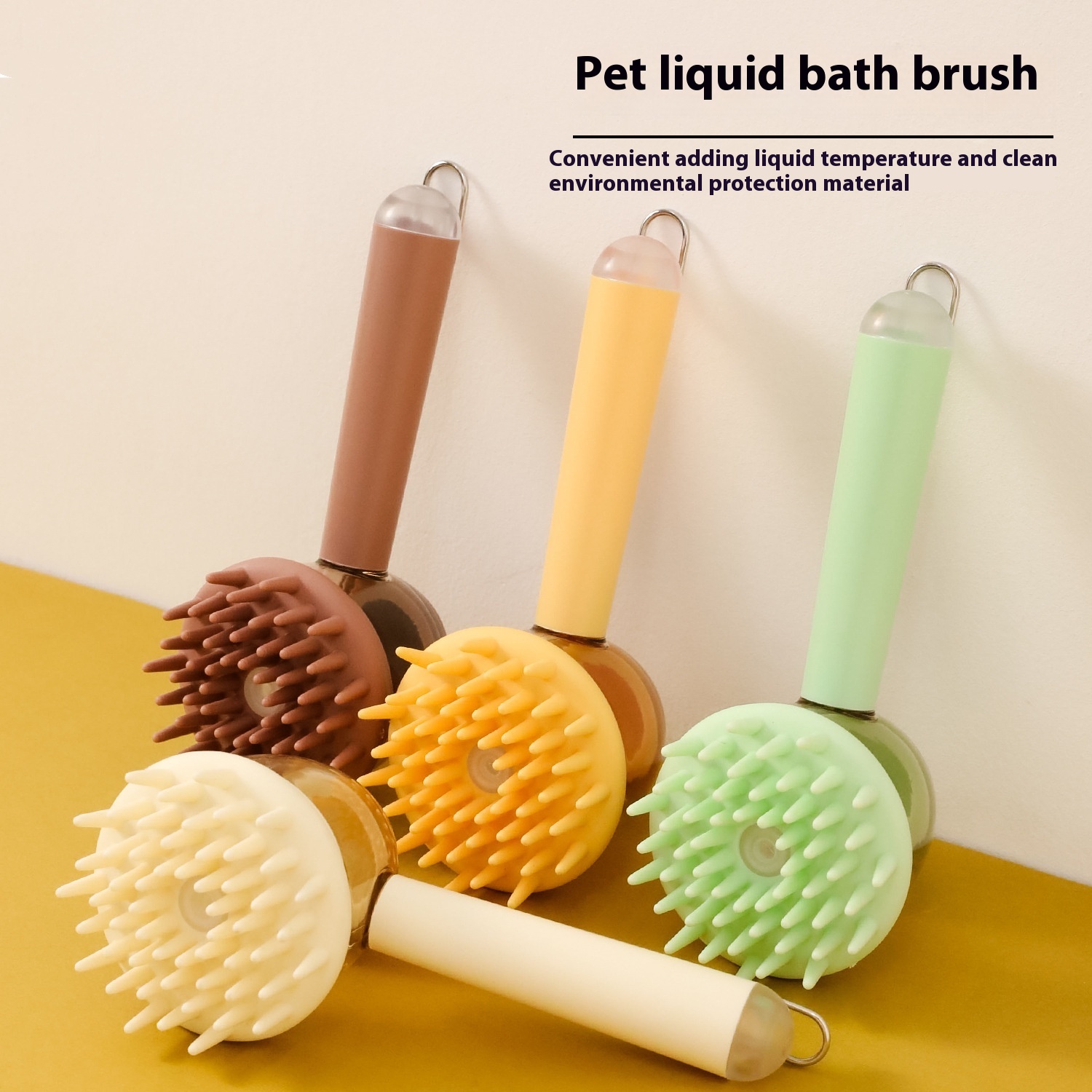3-in-1 Pet Bath Brush for Dogs & Cats