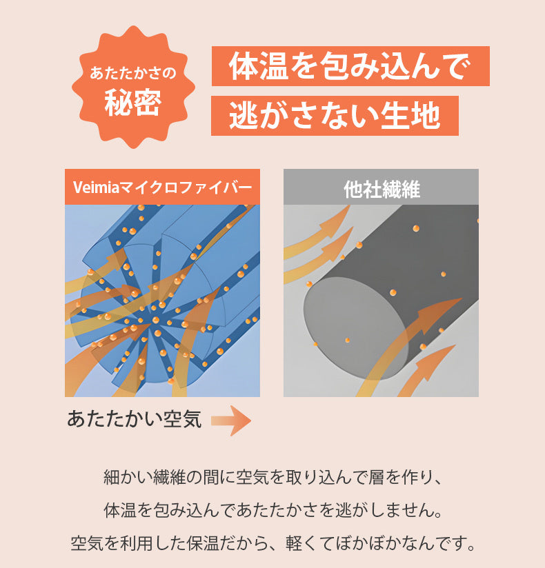 裏 起毛 タイツ おすすめ 体温を包み込んで逃がさない生地 VEIMIA
