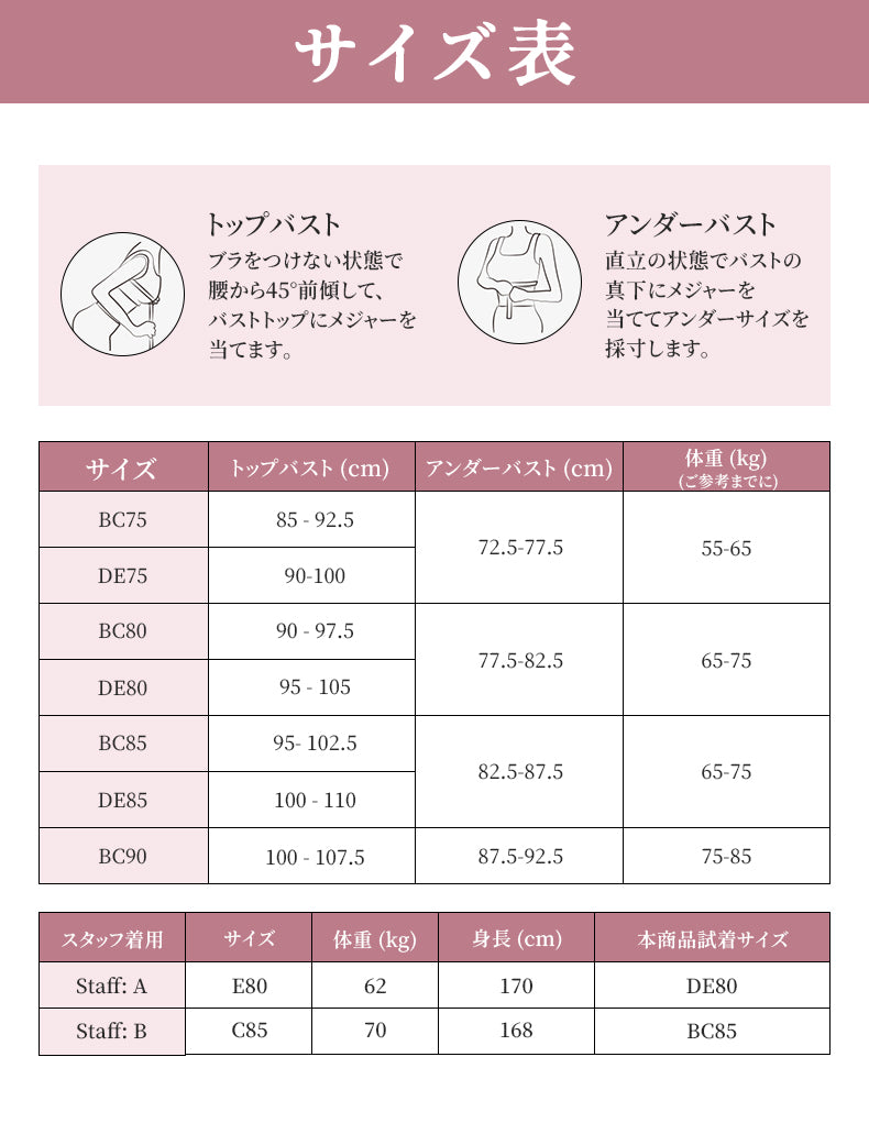 チューブトップブラ サイズ選び ヴェーミア
