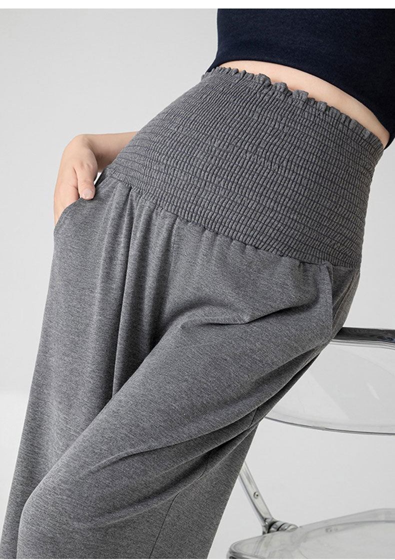 妊婦 用 パンツ お腹を包むシャーリングとサイドポケット ヴェーミア