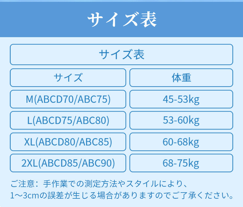 美胸ブラ サイズ表 VEIMIA
