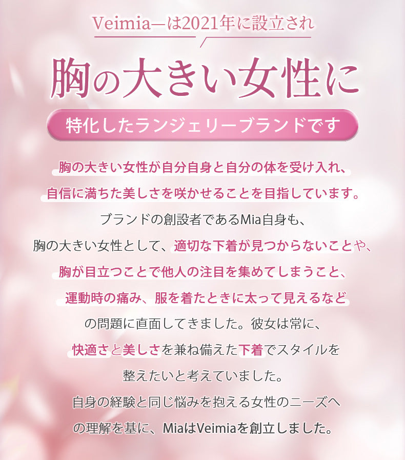 垂れ防止ブラ 胸の大きい女性向け VEIMIA