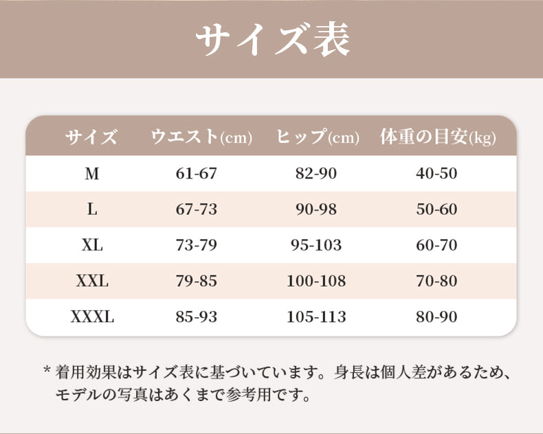 補正 ガードル サイズ表 VEIMIA
