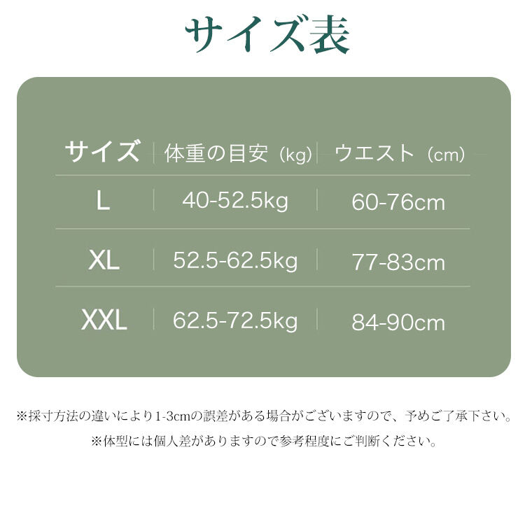 補正ガードル サイズ表