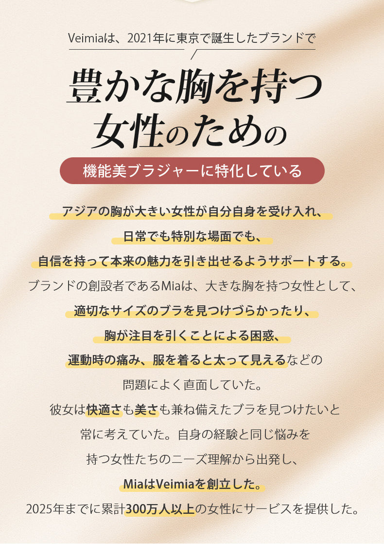 乳がん 術 後 ブラジャー 豊かな胸を持つ女性のための VEIMIA
