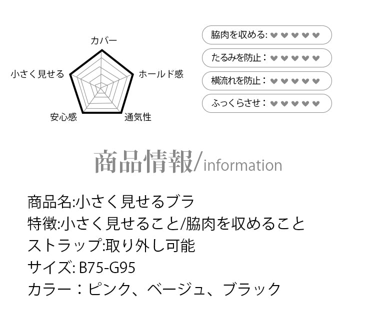 小さく見せるブラ 商品情報 VEIMIA