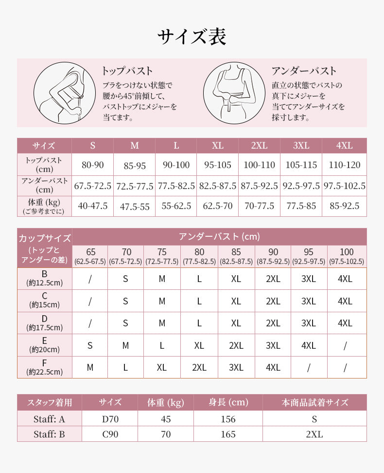 チューブトップブラ サイズ選び ヴェーミア