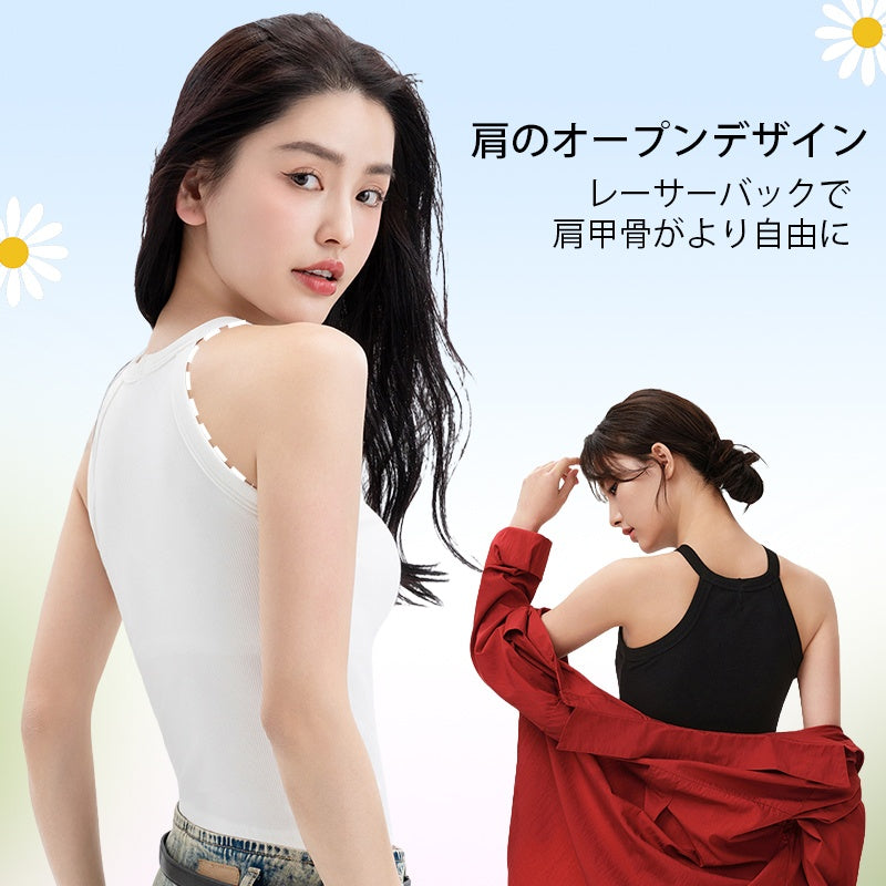 タンクトップ 肩のオープンデザイン VEIMIA