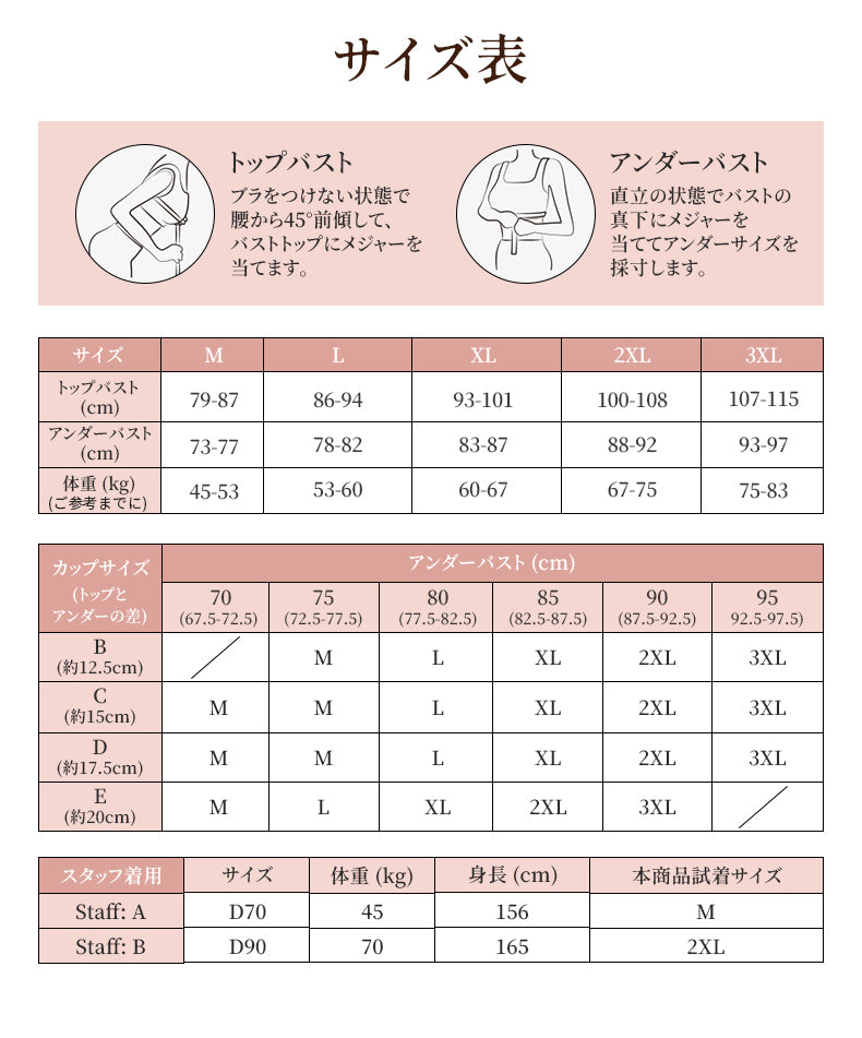 矯正ブラ サイズ選び VEIMIA