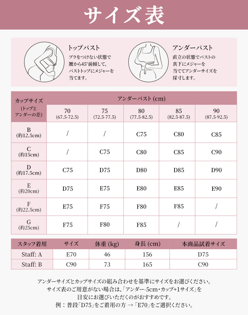ブラ サイズ表 VEIMIA