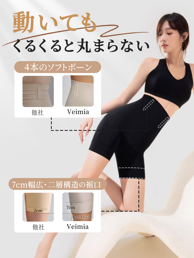 ガードル 丸まりにくいソフトボーンと広幅裾口 ヴェーミア