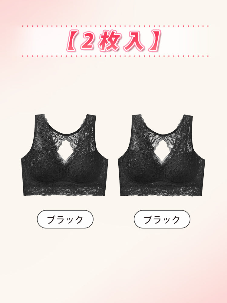 大きい サイズ ブラ 【2枚入】ブラック*2 ヴェーミア