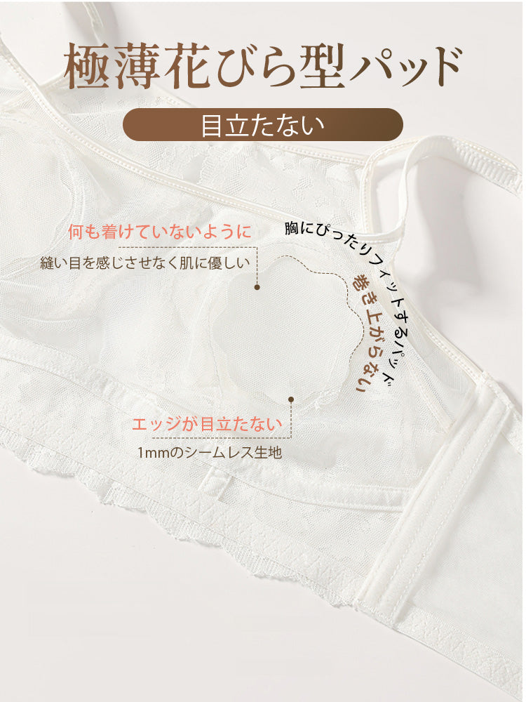 レースブラ 極薄花びら型パッド ヴェーミア