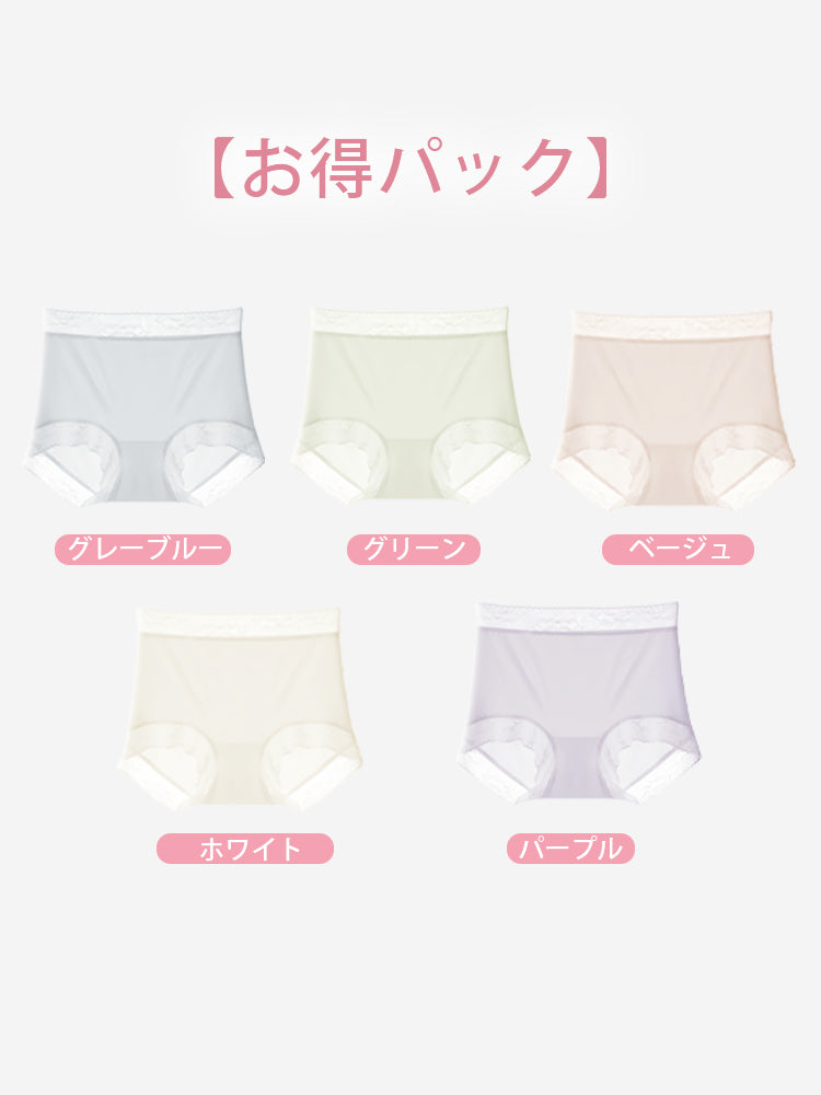 女性 ショーツ グレーブルー&グリーン&ベージュ&ホワイト&パープル VEIMIA