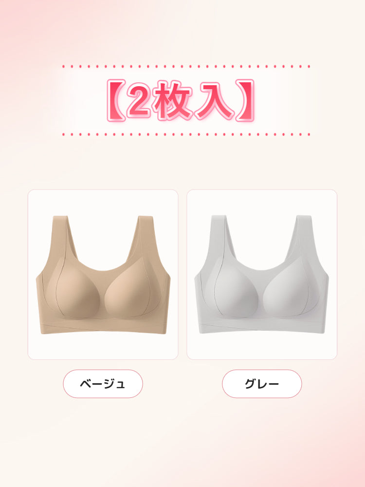 垂れ た 胸 ブラ 【2枚入】ベージュ&グレー VEIMIA