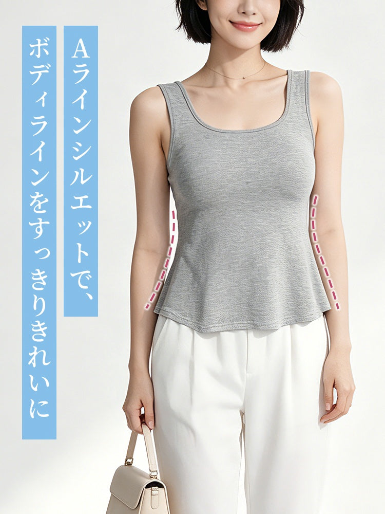 タンク トップ レディース Aラインで細見えシルエット VEIMIA