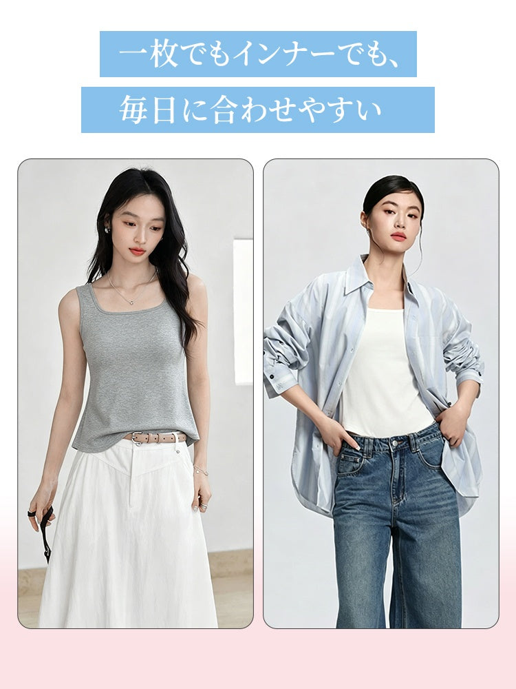 タンク トップ レディース 一枚でもインナーでも使いやすい VEIMIA