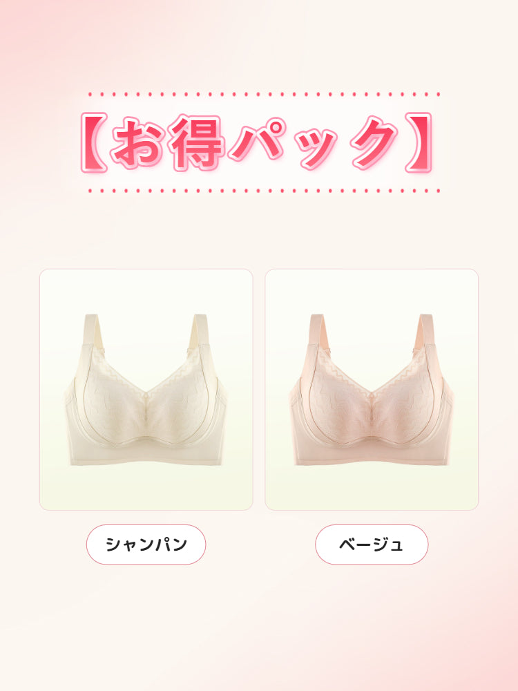 垂れ 乳 改善 ブラ シャンパン＆ベージュ ヴェーミア