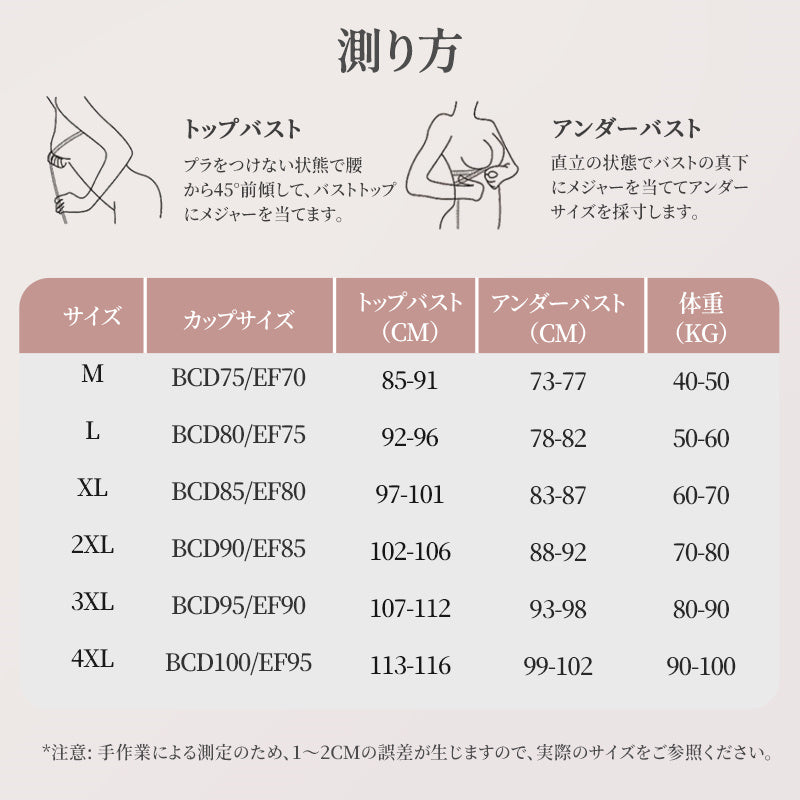 胸を小さくするブラ サイズ表 VEIMIA