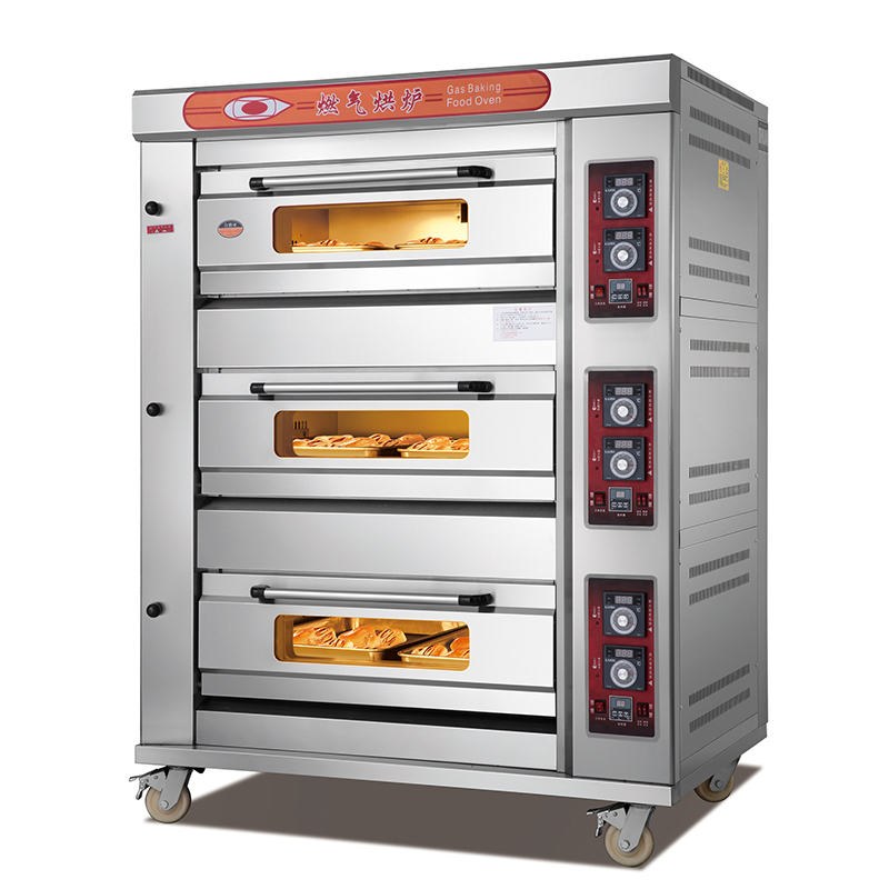 Yumai 3 Deck 6 Tray Gas Oven (Analog Gauge)