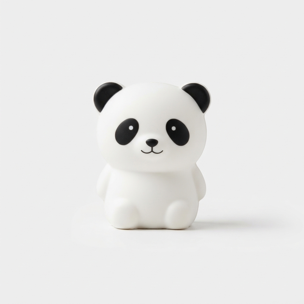 Round panda kawaii squishy studio photo
