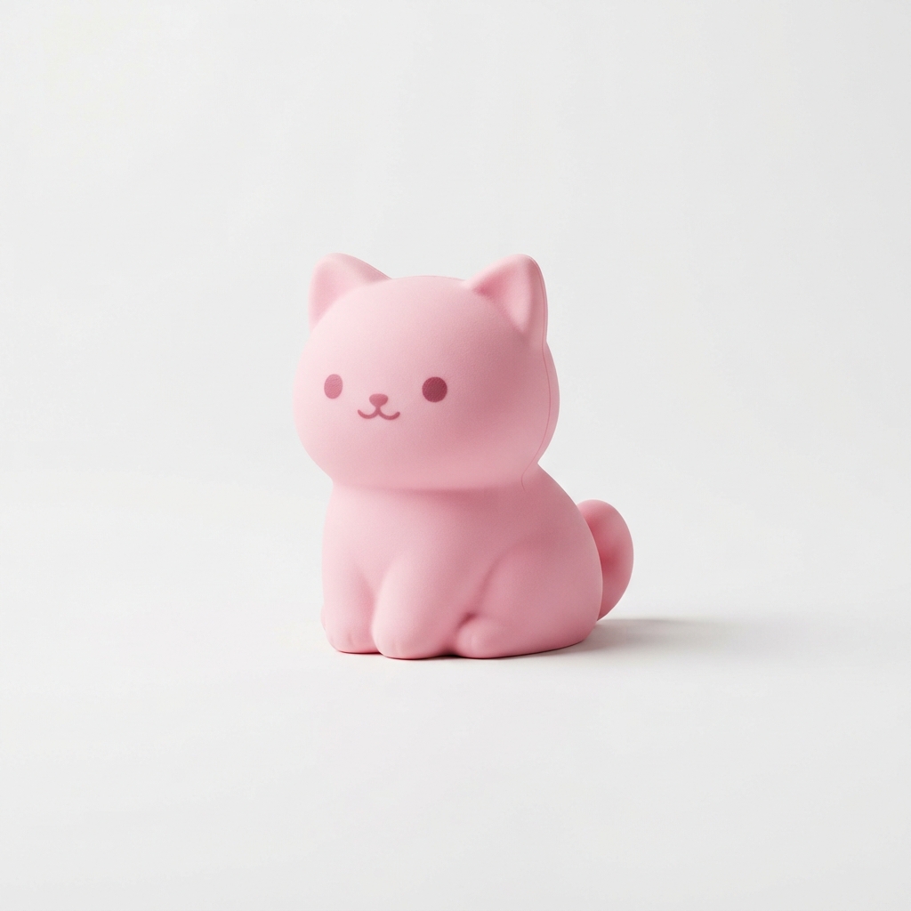 Kawaii cat squishy toy full product studio photo