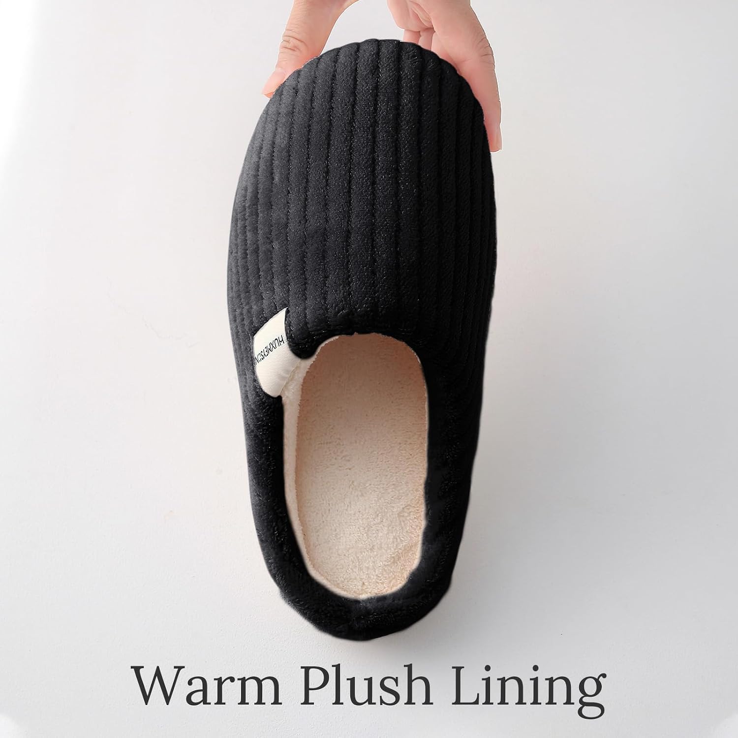 HUXMEYSON Slippers for Women, Warm Memory Foam Comfy House Slippers with Anti-Skid Rubber Sole for Indoor and Outdoor