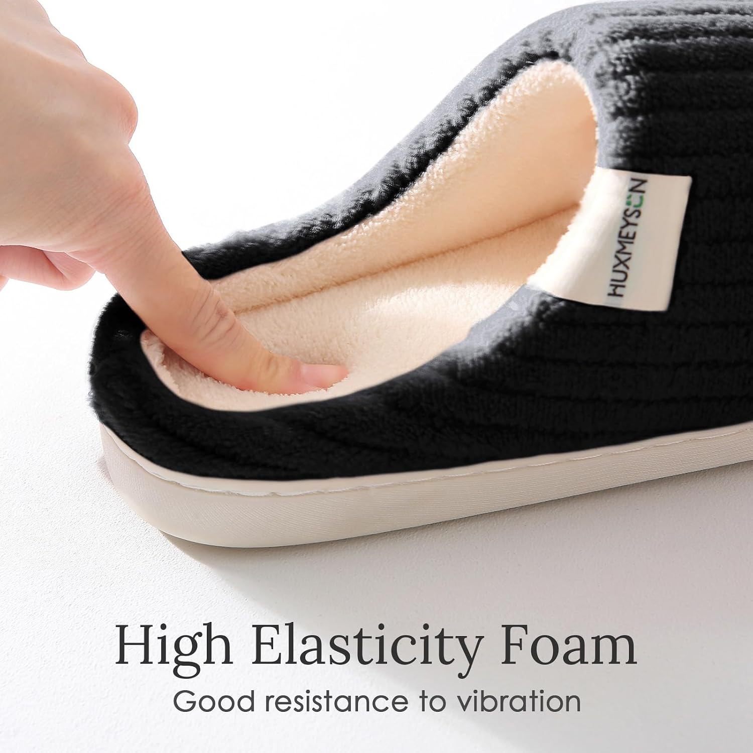 HUXMEYSON Slippers for Women, Warm Memory Foam Comfy House Slippers with Anti-Skid Rubber Sole for Indoor and Outdoor