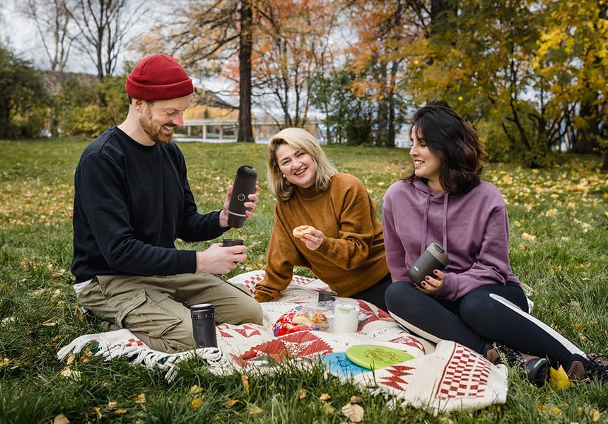 mikoca portable espresso machine outdoor