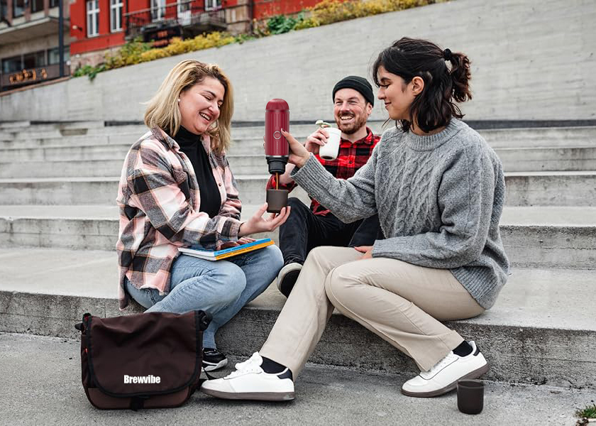 MIKOCA portable espresso machine for outdoor coffee with friends