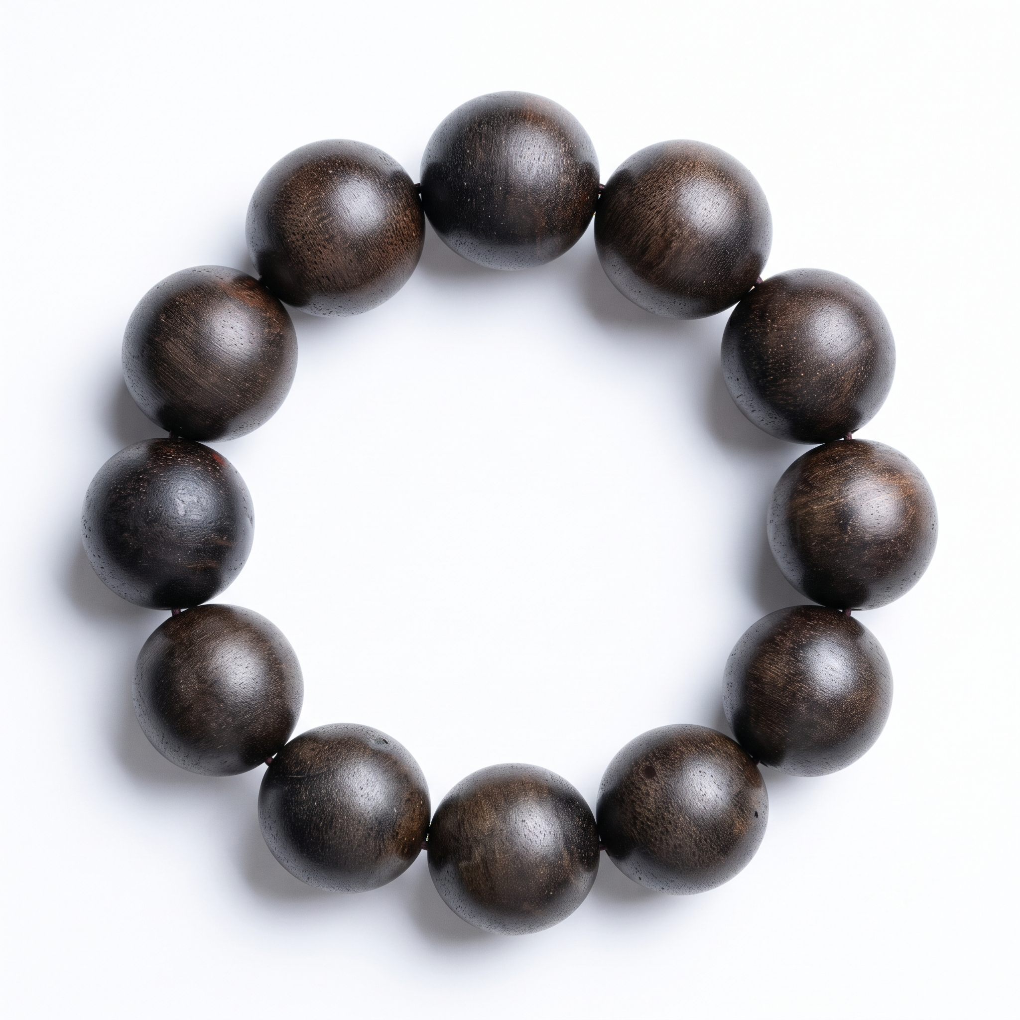 天然 白伽羅（白奇楠）沈香ブレスレット 18mm×12玉 メンズ 黒油老料 九分沈み（ベトナム芽庄産）｜代引手数料無料・365日間返品保証
